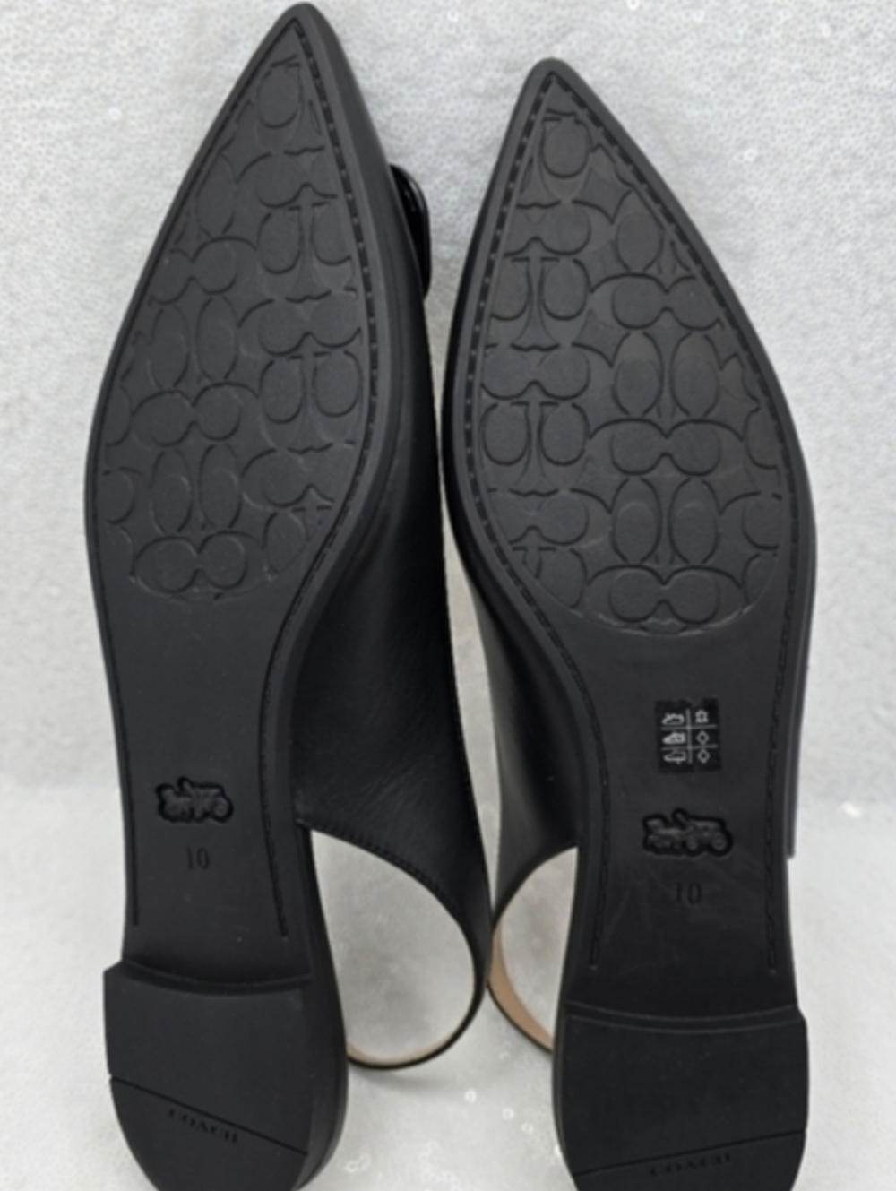 Coach Veda Class Slingback Flats Black Leather Women's 10 - Picture 9 of 10